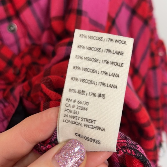 FREE PEOPLE | pacific dawn pink plaid cinched waist top small NWT - Picture 15 of 16